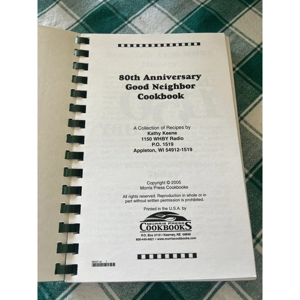 Good Neighbor Cookbook Appleton Wisconsin News Talk 1150 WHBY Radio Spiral Bound